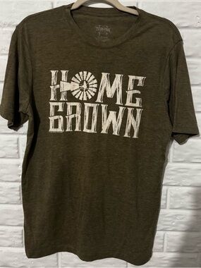 Texas True Threads “Home Grown” Graphic Tee Women’s Medium Green Shirt Top